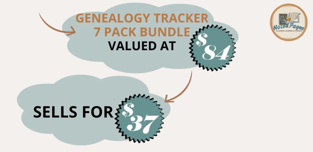 $37 Genealogy Tracker Bundle Price